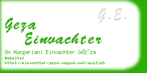 geza einvachter business card